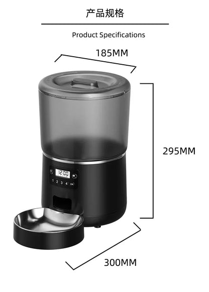 4L Automatic Smart Pet Cat Food Dispenser WiFi Cat Feeder with APP Control for Pet Dry Food Dual Power Supply For Small Dogs