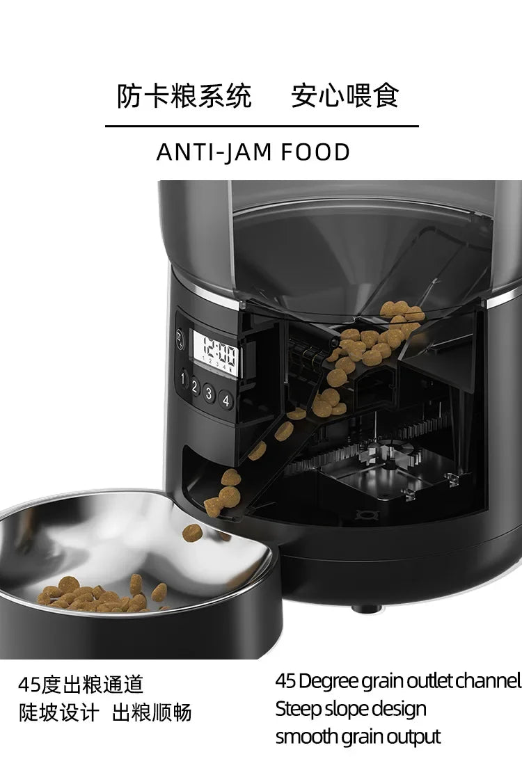 4L Automatic Smart Pet Cat Food Dispenser WiFi Cat Feeder with APP Control for Pet Dry Food Dual Power Supply For Small Dogs