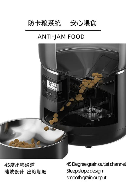 4L Automatic Smart Pet Cat Food Dispenser WiFi Cat Feeder with APP Control for Pet Dry Food Dual Power Supply For Small Dogs