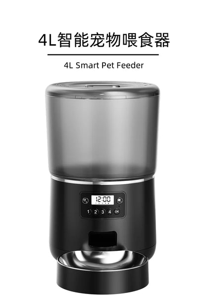 4L Automatic Smart Pet Cat Food Dispenser WiFi Cat Feeder with APP Control for Pet Dry Food Dual Power Supply For Small Dogs