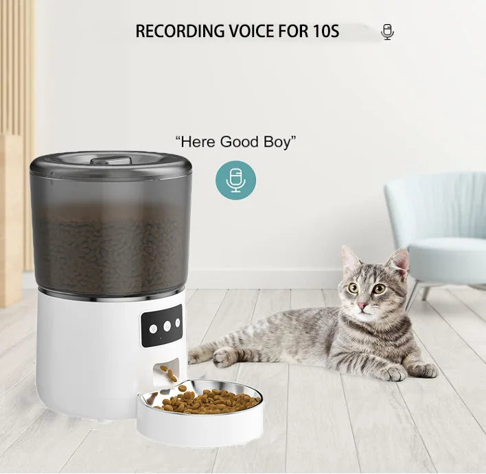 4L Automatic Smart Pet Cat Food Dispenser WiFi Cat Feeder with APP Control for Pet Dry Food Dual Power Supply For Small Dogs