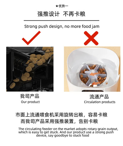 4L Automatic Smart Pet Cat Food Dispenser WiFi Cat Feeder with APP Control for Pet Dry Food Dual Power Supply For Small Dogs