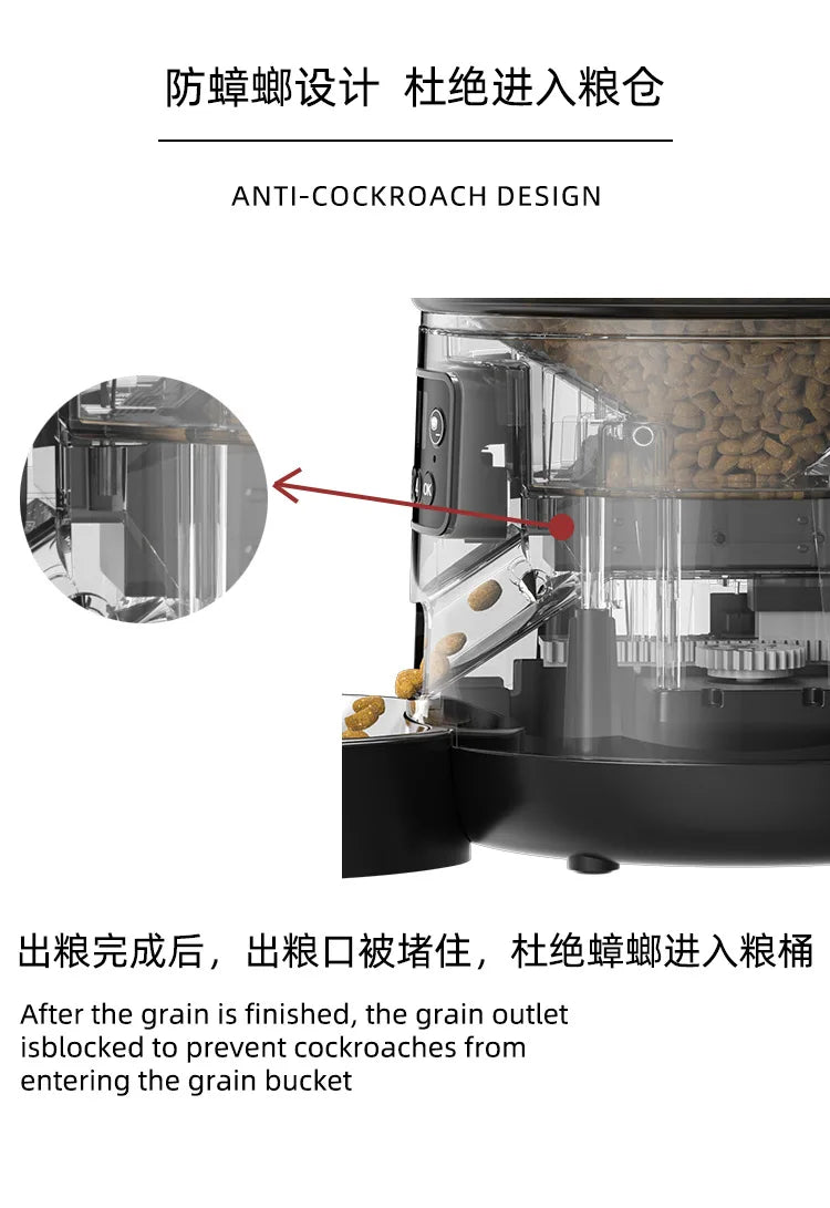 4L Automatic Smart Pet Cat Food Dispenser WiFi Cat Feeder with APP Control for Pet Dry Food Dual Power Supply For Small Dogs