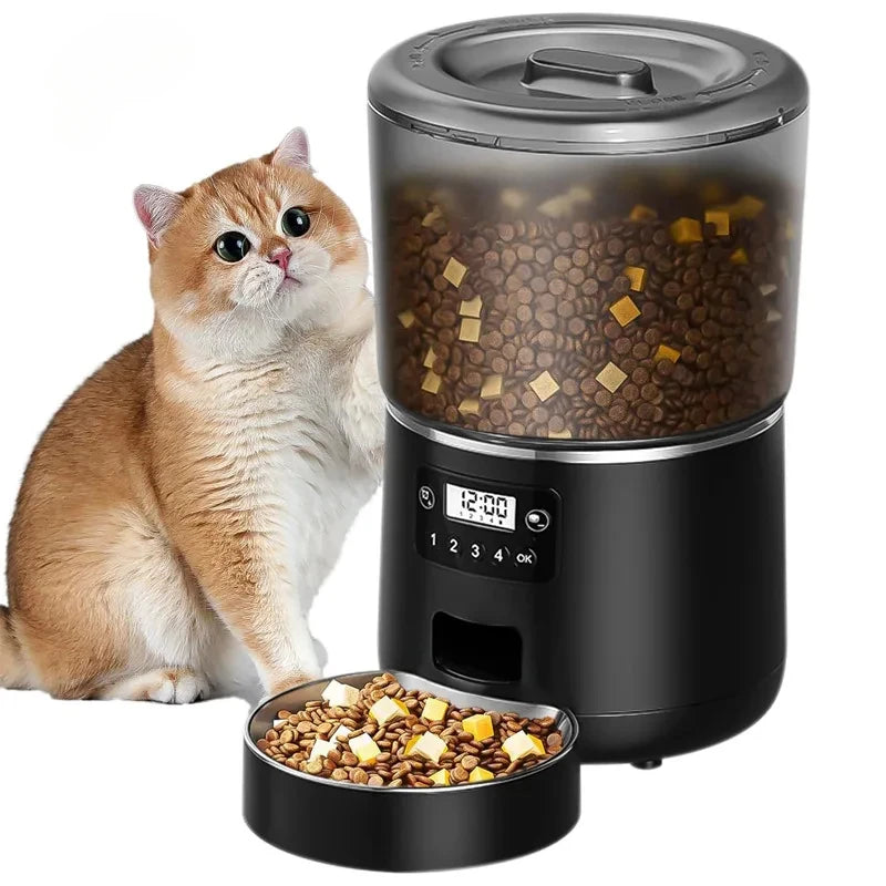 4L Automatic Smart Pet Cat Food Dispenser WiFi Cat Feeder with APP Control for Pet Dry Food Dual Power Supply For Small Dogs