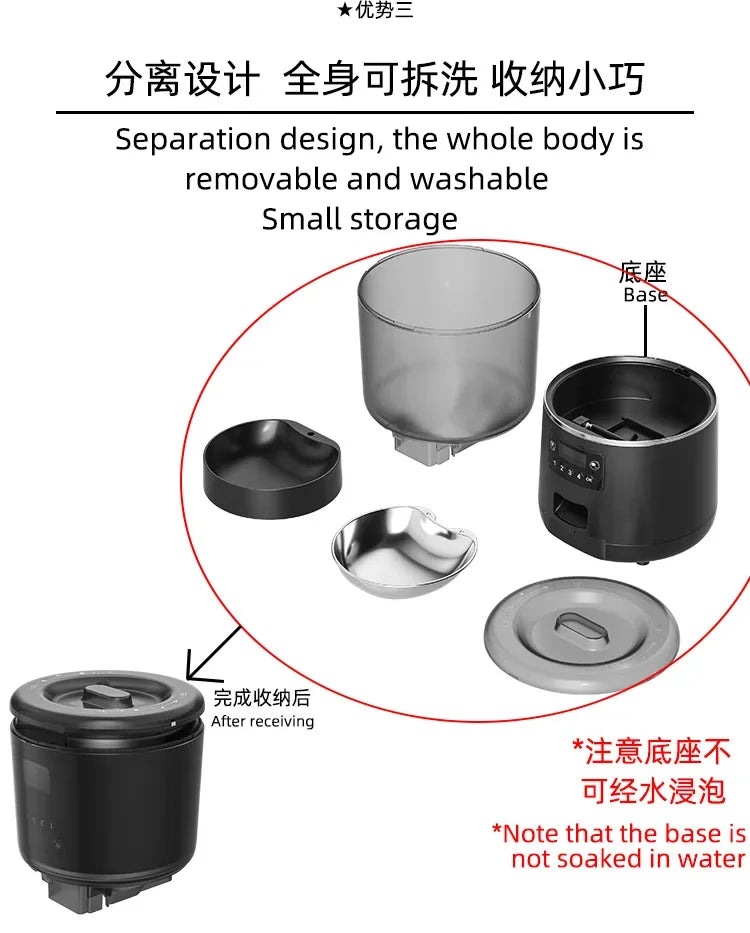 4L Automatic Smart Pet Cat Food Dispenser WiFi Cat Feeder with APP Control for Pet Dry Food Dual Power Supply For Small Dogs