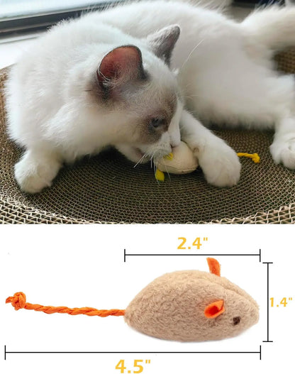 3/200 pièces Jouets Souris pour Chat avec Hochet, également pré-remplis d'herbe à chat, en fausse fourrure, jouets interactifs pour chats, jouets à l'herbe à chat pour chats d'intérieur