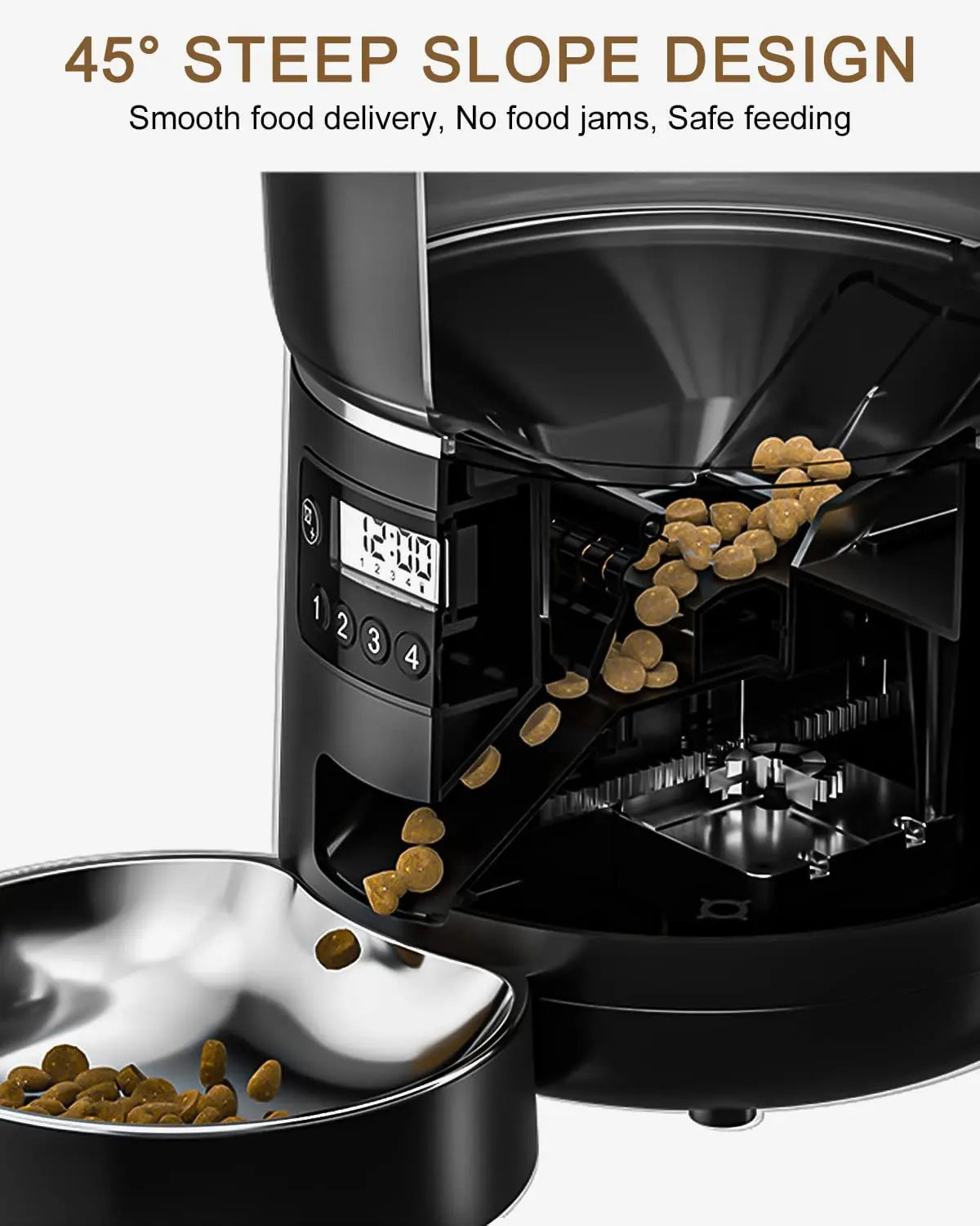 4L Automatic Smart Pet Cat Food Dispenser WiFi Cat Feeder with APP Control for Pet Dry Food Dual Power Supply For Small Dogs