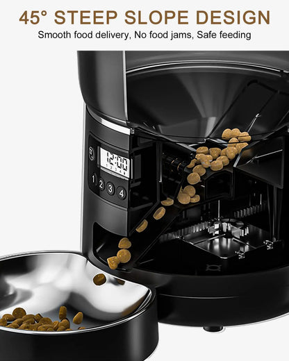 4L Automatic Smart Pet Cat Food Dispenser WiFi Cat Feeder with APP Control for Pet Dry Food Dual Power Supply For Small Dogs
