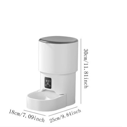 4L WIFI Button Automatic Cat Feeder Intelligent Cat and Dog Pet Feeder Smart Pet Cat Food Dispenser Pet Feeder(No 5V 1A plug)