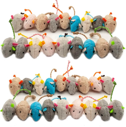 3/200 pièces Jouets Souris pour Chat avec Hochet, également pré-remplis d'herbe à chat, en fausse fourrure, jouets interactifs pour chats, jouets à l'herbe à chat pour chats d'intérieur